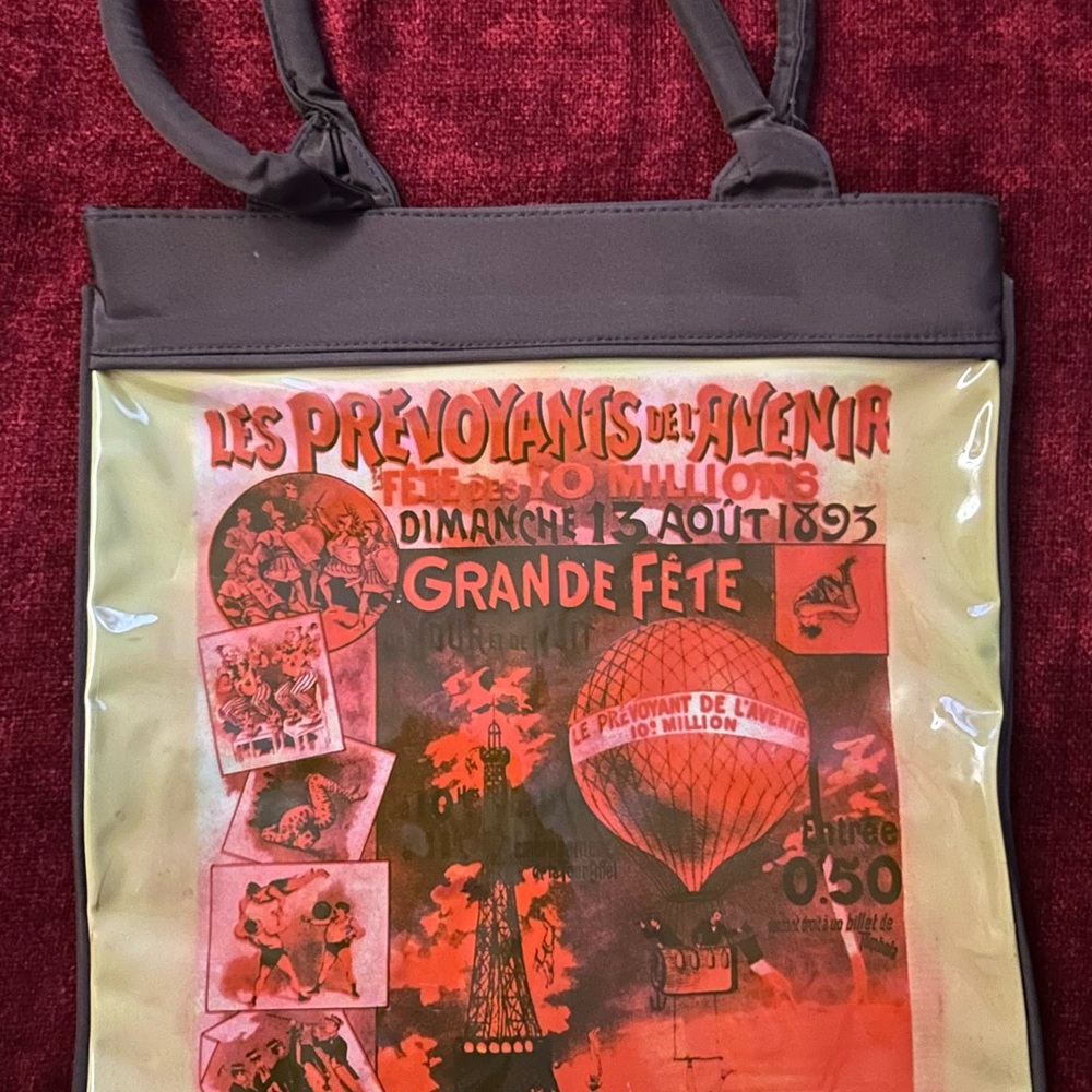 Black and Red Vintage French Poster Tote Bag